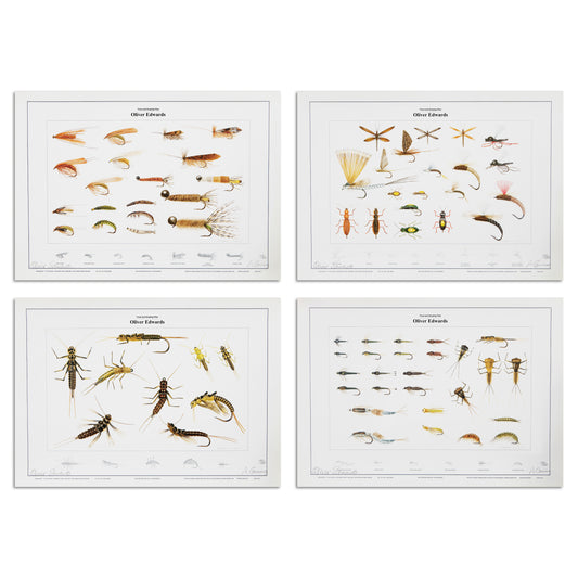Shortly after the original publication of Oliver Edwards' book Flytyer's Masterclass in 1994, Aideen Canning (MA: Royal College of Art) produced a set of four limited edition fine art prints depicting all the flies in the book